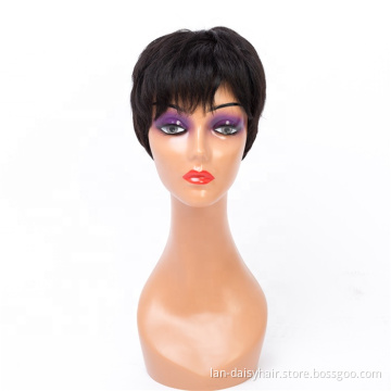 Top Selling Wholesale Short Cut Style  Brazilian Hair Machine Made  Wig Virgin Human Hair Bob Wigs